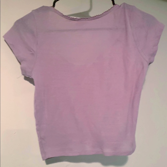 Purple Picot Trim Tee - Picture 3 of 3